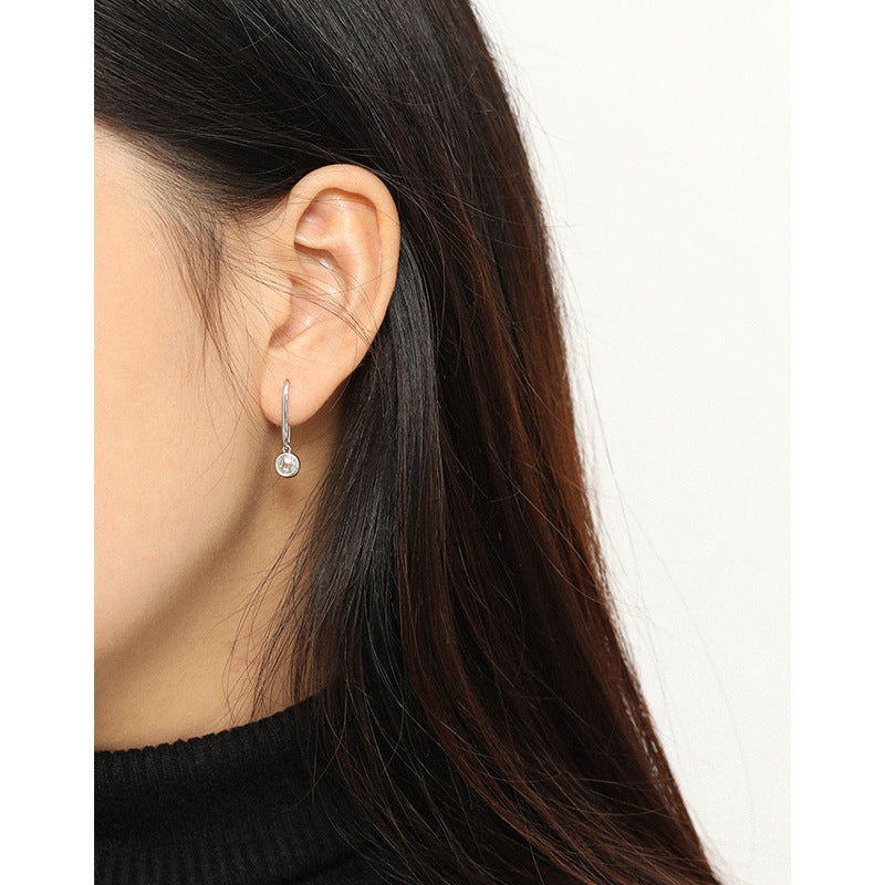 Silver Pin Minimalist Earring Hoops