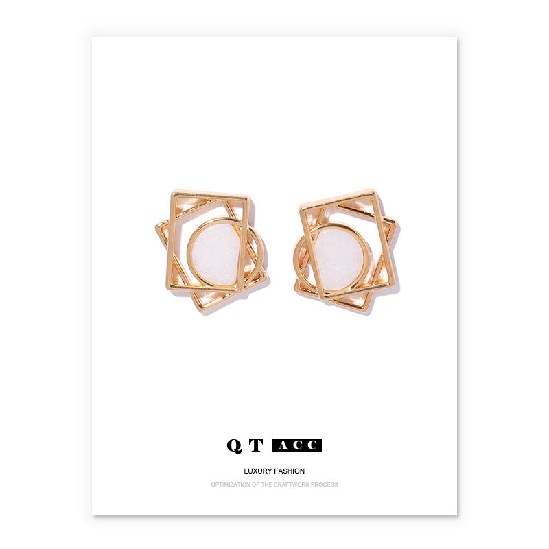 Gold Plated Geometry Minimalist Earring Stud