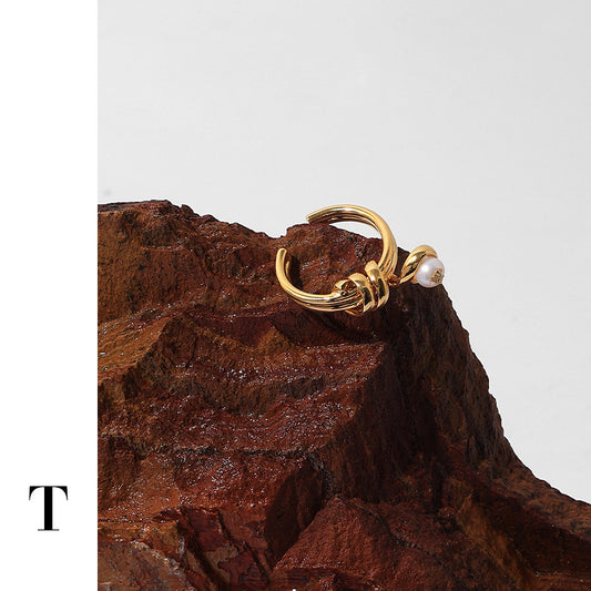 Gold Plated Geometric Line Minimalist Ring