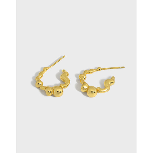 Gold Plated Round Minimalist Earring Stud