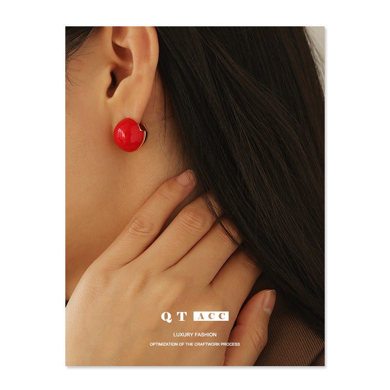 Gold Plated Cherry Minimalist Earring Hoops