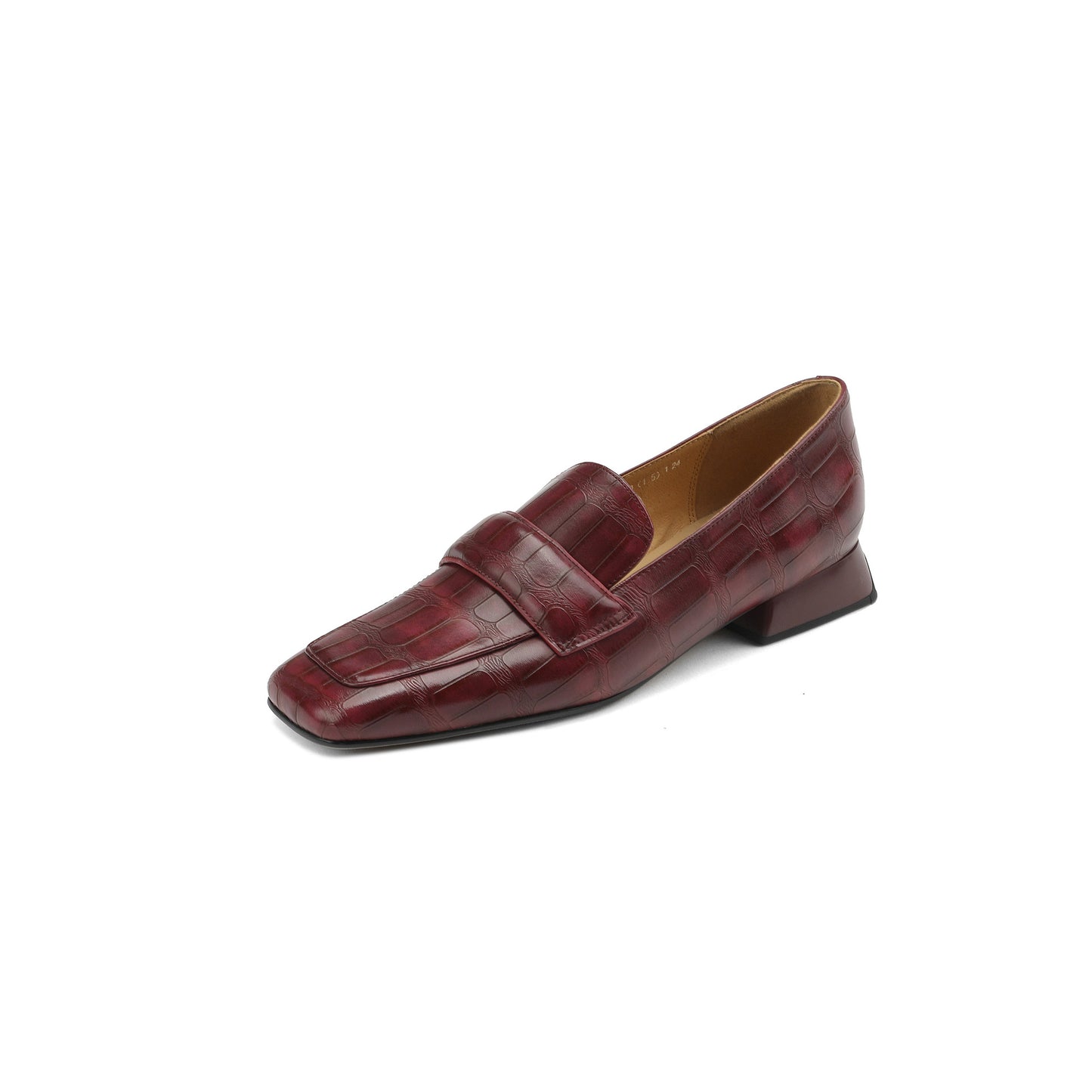 Crocodile Embossed Leather Loafers