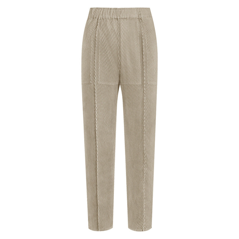 Plissé Pleated Casual Hip Hop Fish Scale Trousers