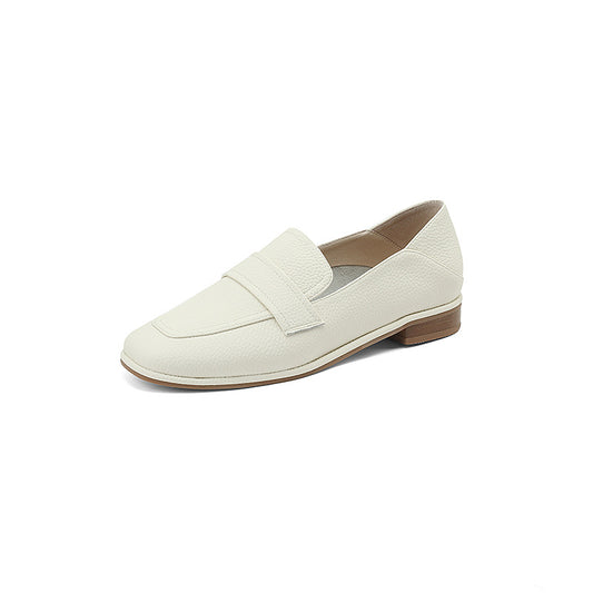 Litchi Texture Leather Loafers