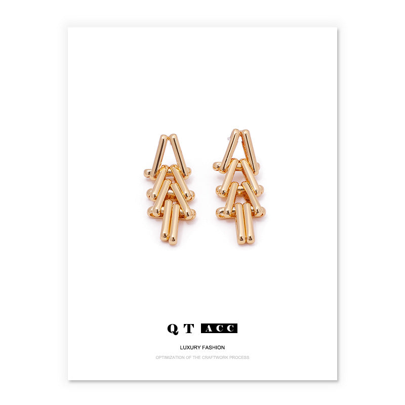 Gold Plated Triangle Minimalist Earring Stud