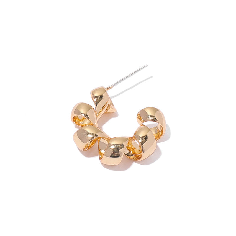 Gold Plated Geometric Minimalist Earring Stud