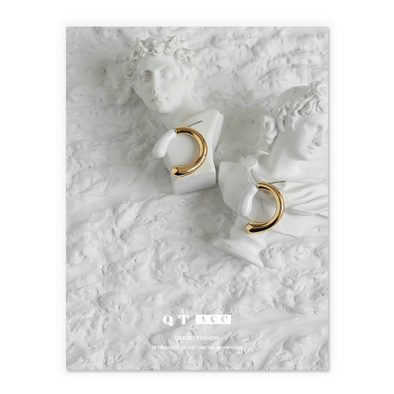 Gold Plated Geometric Minimalist Earring Stud