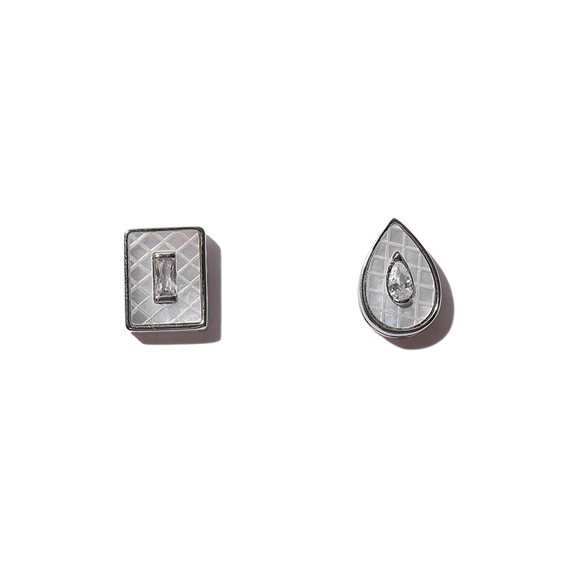 Silver Square Minimalist Earring Stud