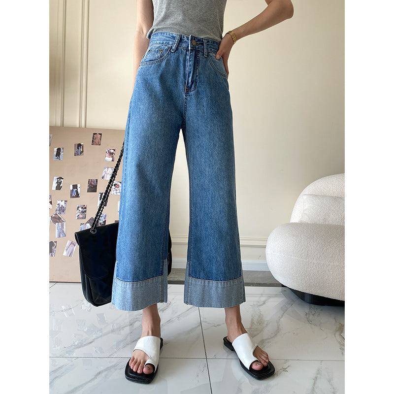 Loose Straight High Waist Suit Denim Trousers