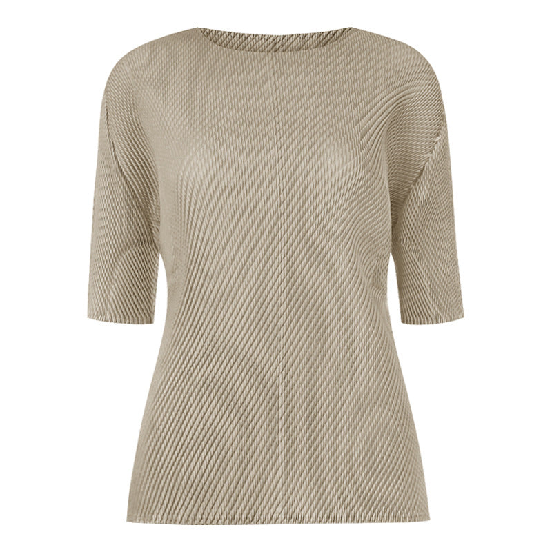 Plissé Pleated Casual Loose Main Line Fish Scale Top