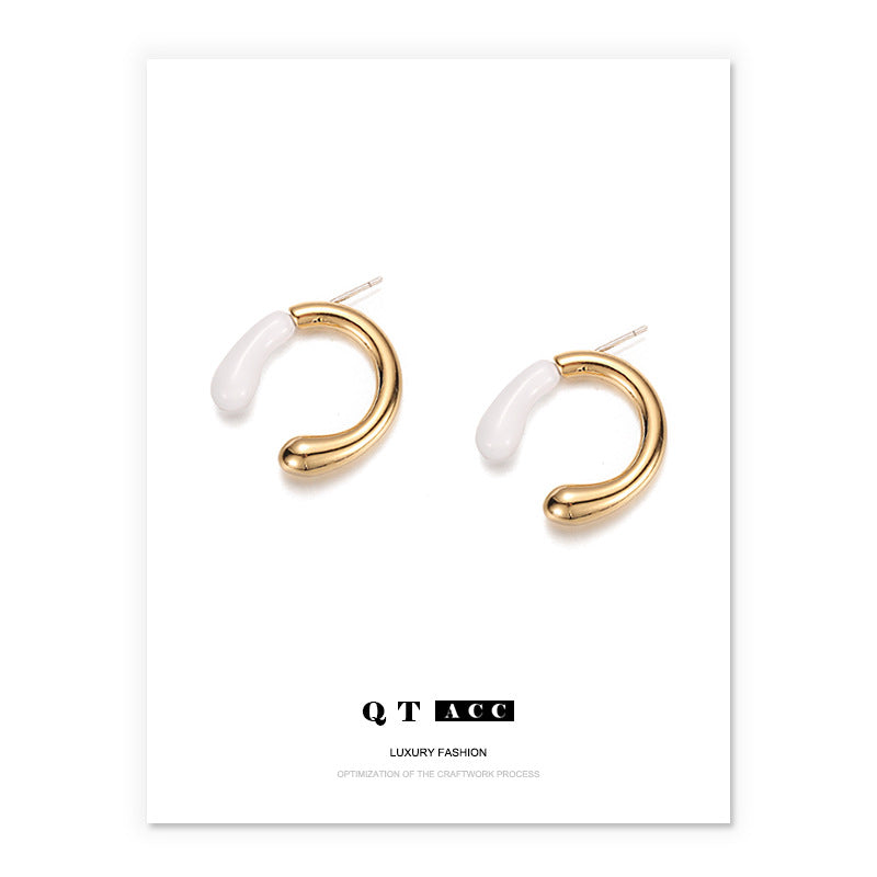 Gold Plated Geometric Minimalist Earring Stud