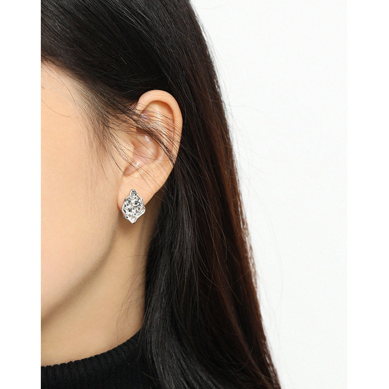 Silver Stone Minimalist Earring Stud