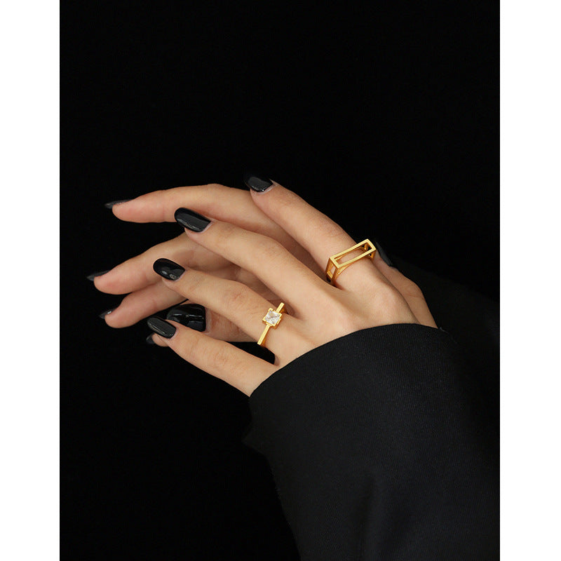 Gold Plated Handbag Minimalist Ring