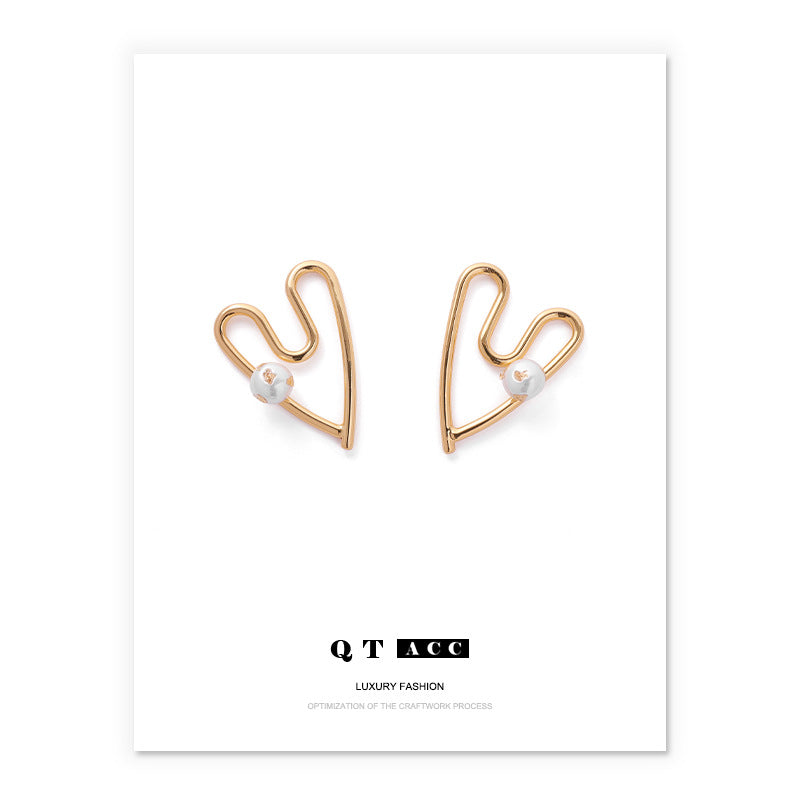 Gold Plated Heart Minimalist Earring Stud