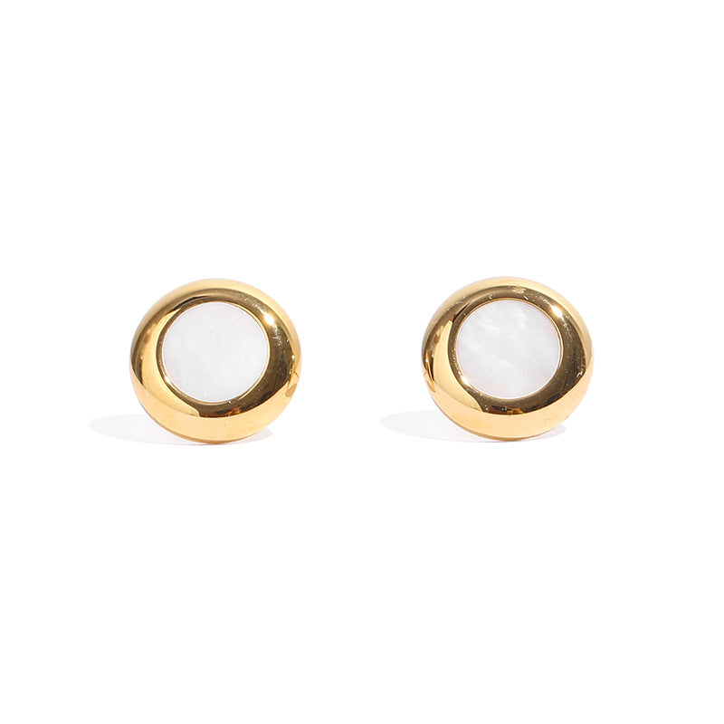 Titanium Steel Round Minimalist Earring Stud