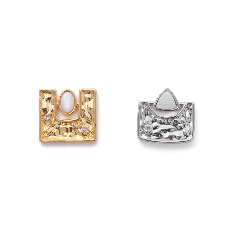 Gold Plated Square Minimalist Earring Stud