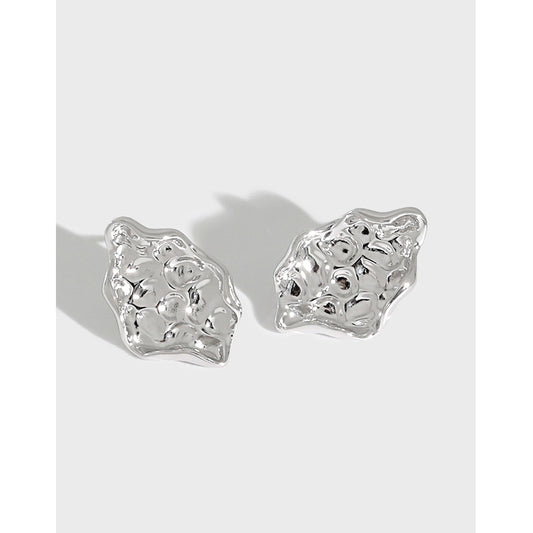 Silver Stone Minimalist Earring Stud