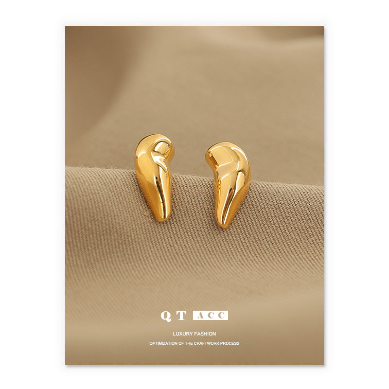 Gold Plated Geometric Minimalist Earring Stud